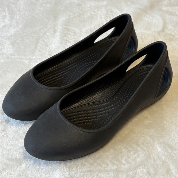 CROCS Mary Jane Slip-On Shoe Womens Size 4 Black Iconic Comfort - Picture 1 of 9